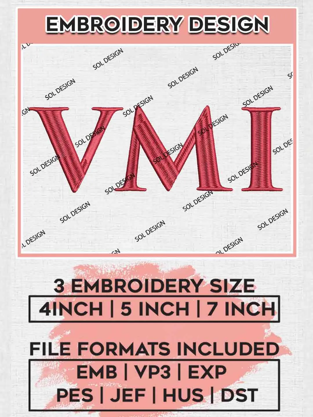 VMI Keydet Text Embroidery Design, Football Embroidery files, Sport Machine embroidery files, 3 sizes, Instant Download