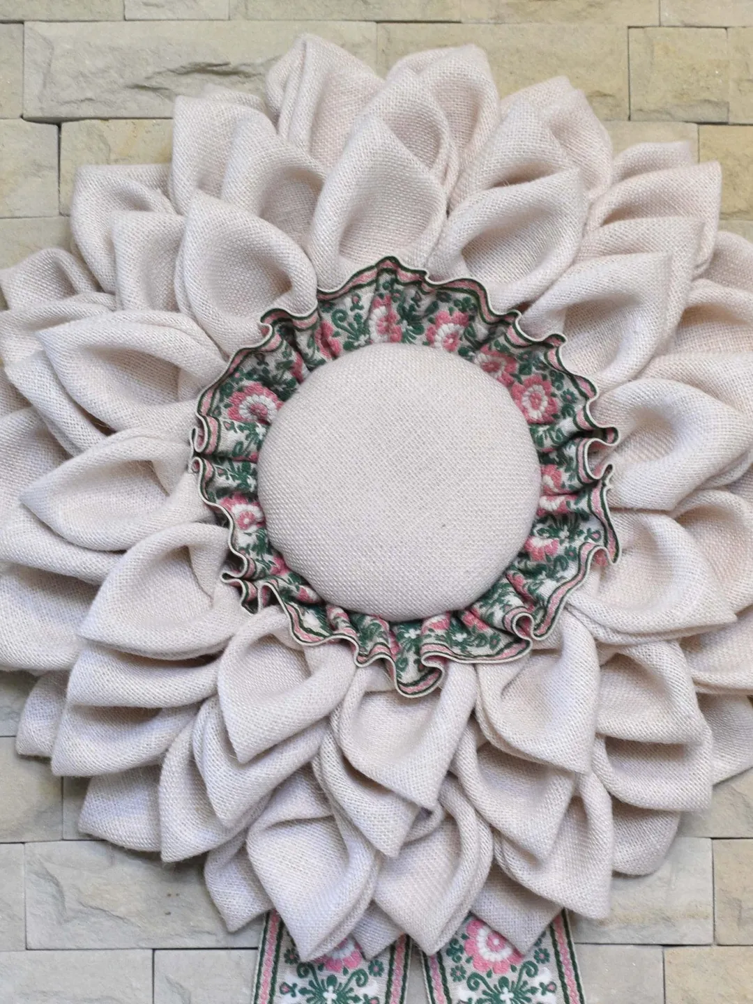 WHITE BURLAP WREATH Rustic home decor Farmhouse decor Housewarming gift Kitchen decor Cotton wreath Rustic wall decor Kitchen wall decor