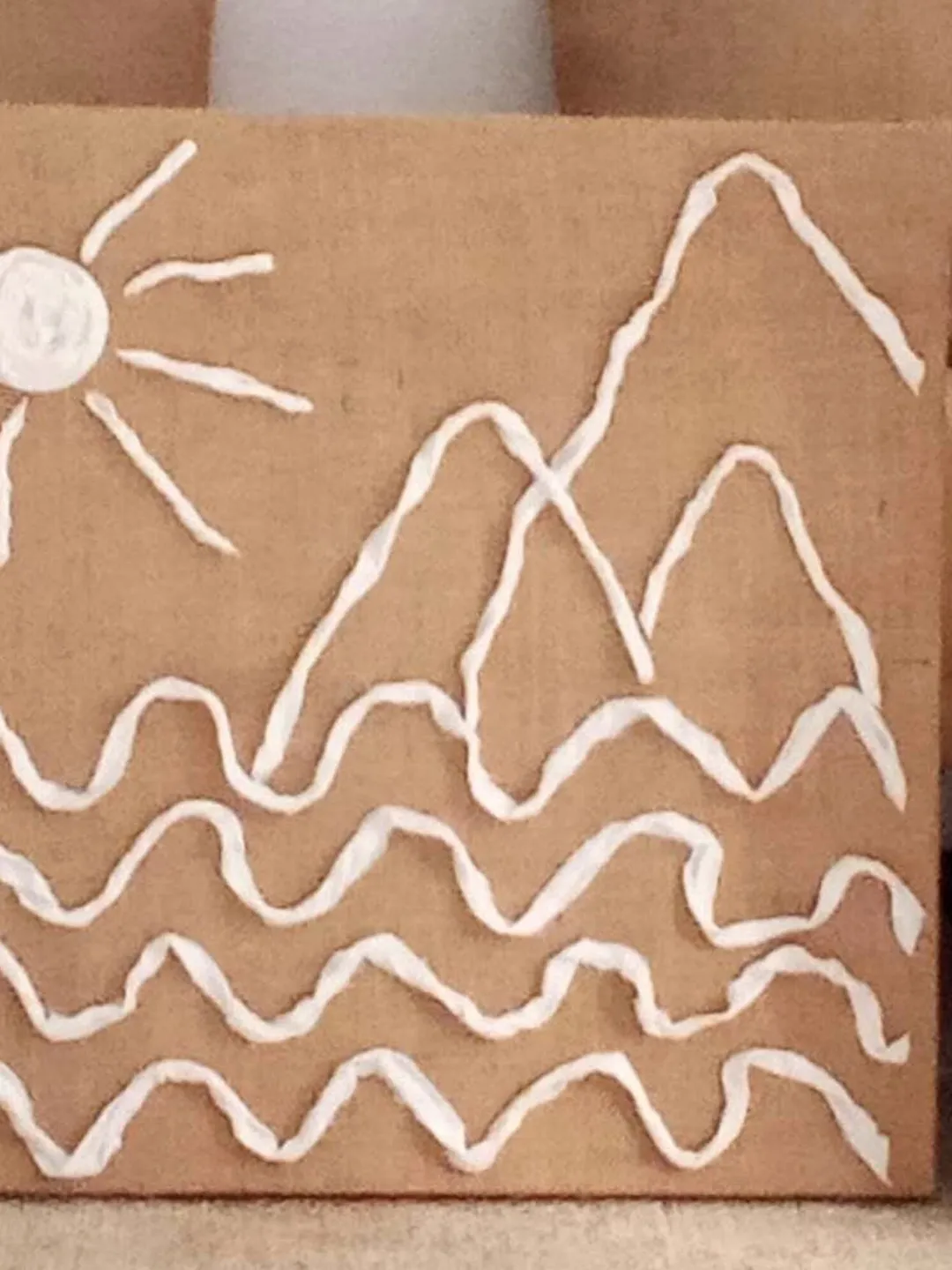 Tribal art headboard Danish denmark pastel decor Cottagecore apartment bedroom for women Minimalist aztec decoration Fiber art wall hanging