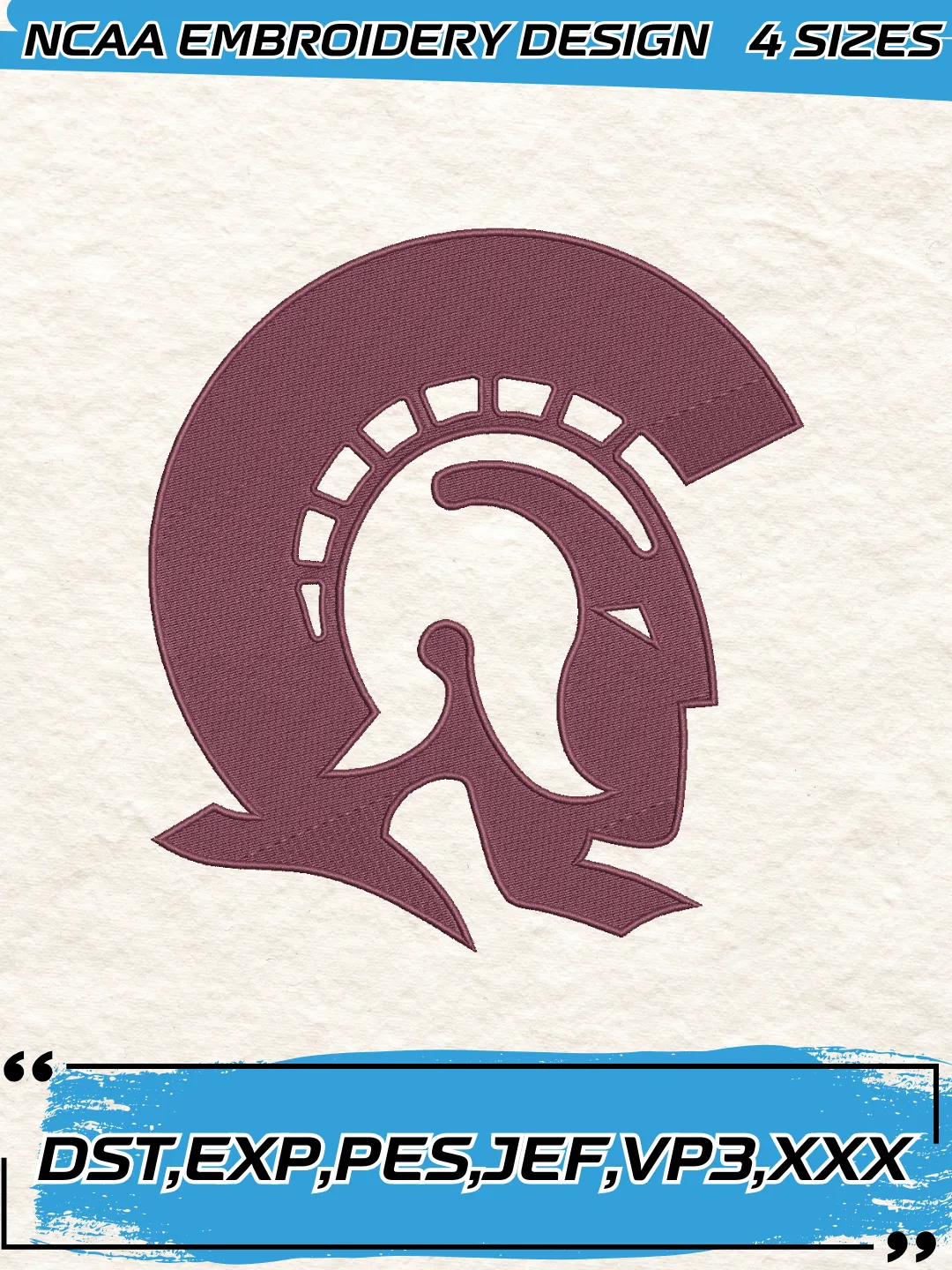Little Rock Trojans Logo Embroidery Design,NCAA Logo Embroidery Design,Machine Embroidery Design File,4 Sizes, Digital Download