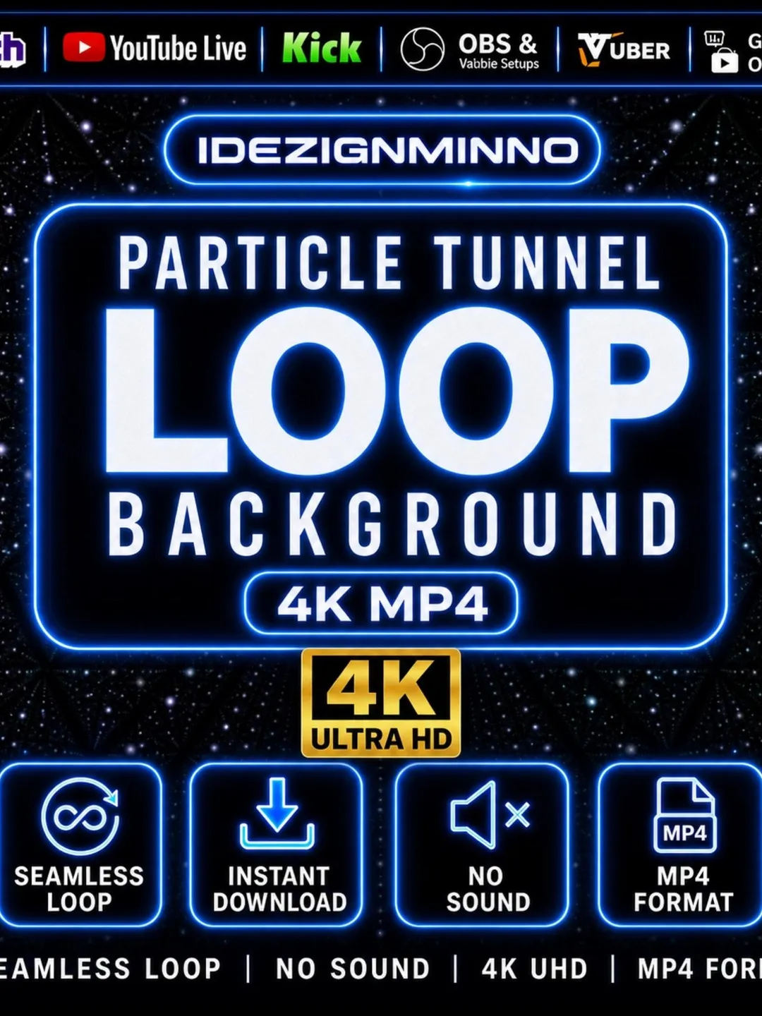 Slow Loop Background Particle Tunnel Animated Background | Slow Moving Seamless Loop | OBS ...