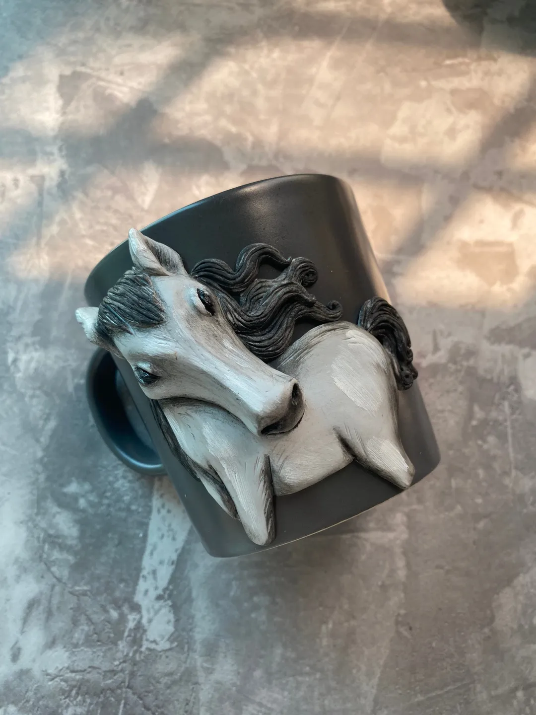 Best friend mug - horse art polymer clay animals on funny coffee mug