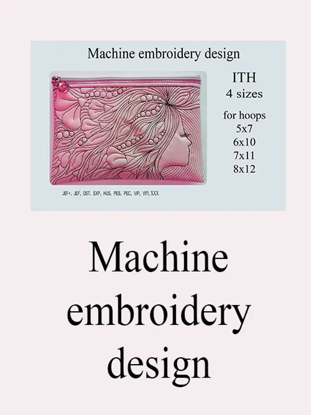 In the hoop bag embroidery design ITH Cosmetic bag emb file