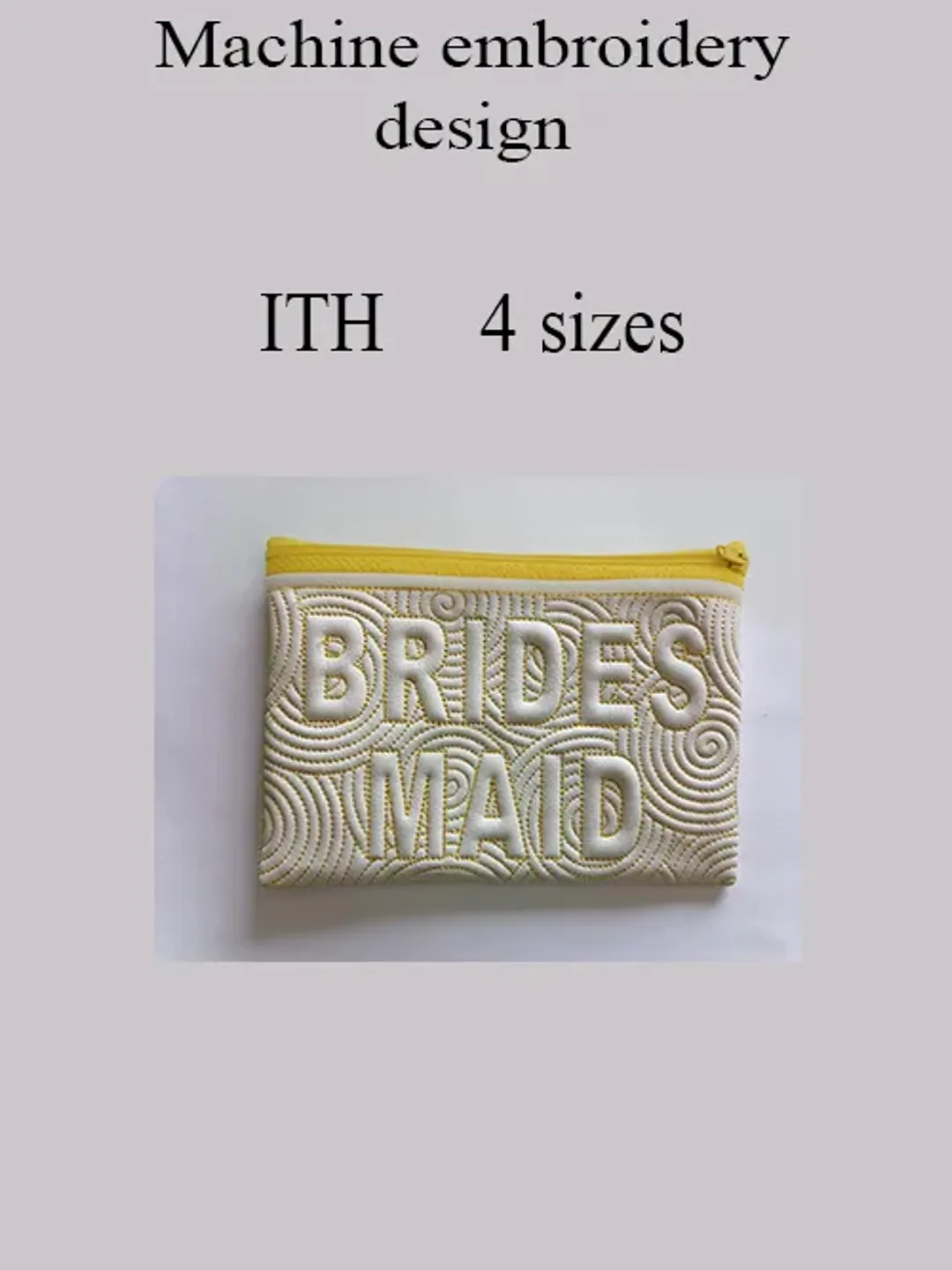 In the hoop bag embroidery design Bridesmaid ITH Cosmetic bag emb file