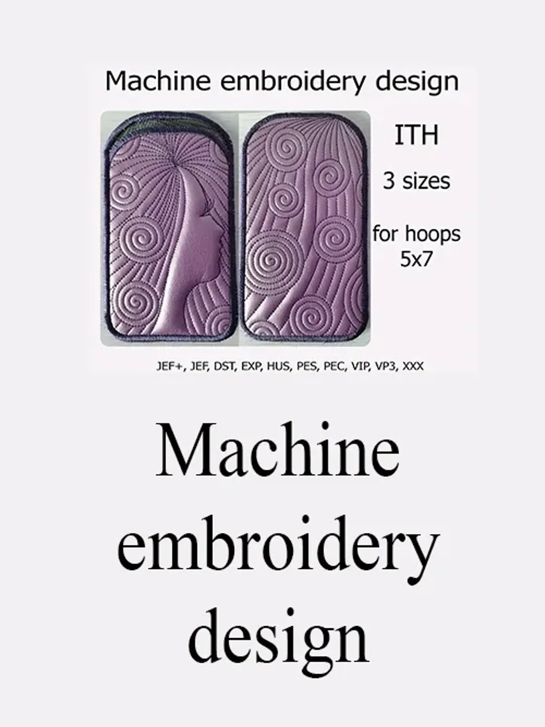 Machine Embroidery Design Phone case In the Hoop girl embroidery designs eyeglass case Embroidery Pattern ITH Iphone Case PES JEF