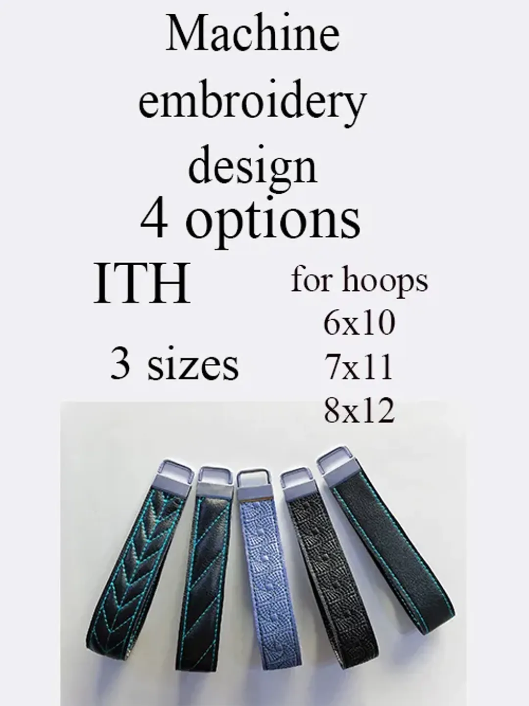 In the hoop wristlet Embroidery designs for hoop 6x10 8x11 8x12 ITH Key Chain Wrist Straps