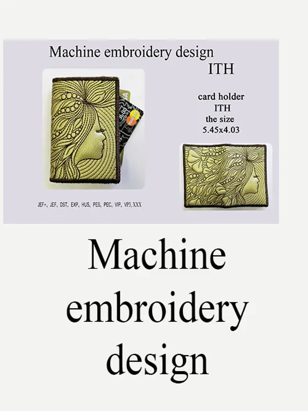 In the hoop Card case Machine embroidery designs  Card holder ITH