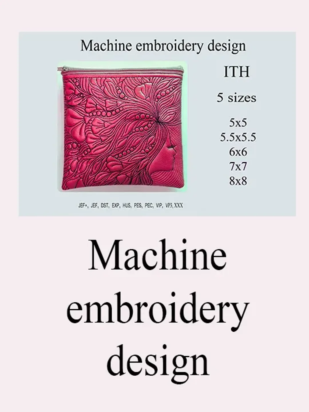 In the hoop bag embroidery design ITH Cosmetic bag emb file