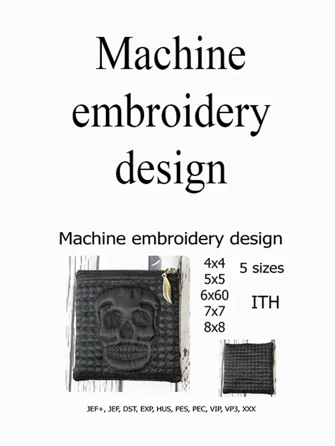 In the hoop bag embroidery design ITH Cosmetic bag emb file