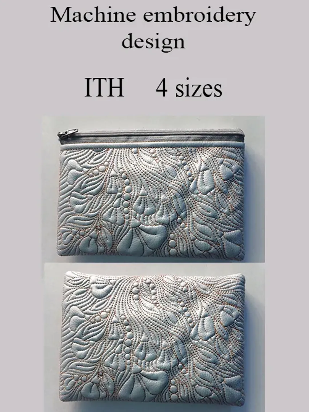 In the hoop bag embroidery design Flowers ITH Cosmetic bag emb file