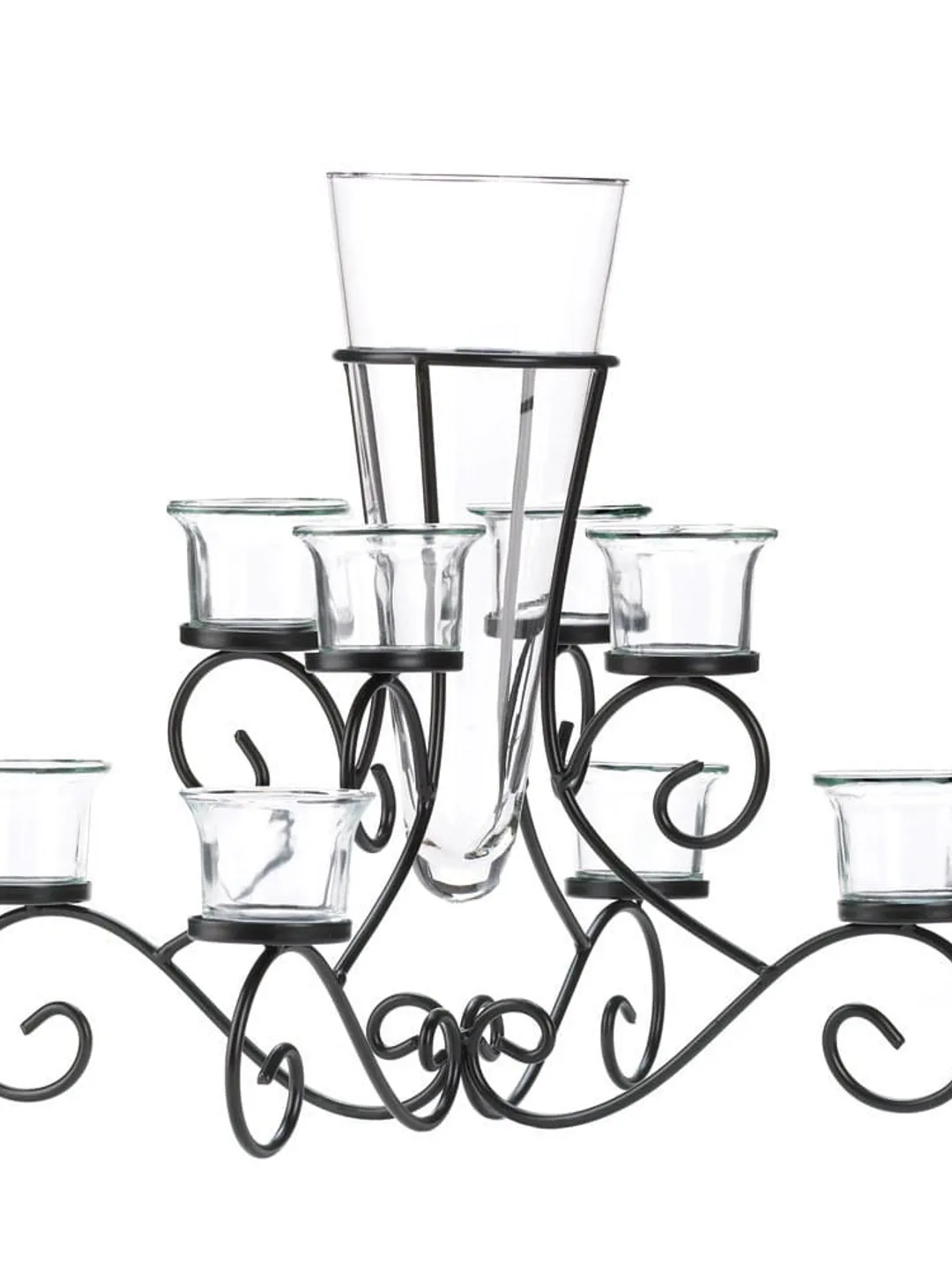 Scrollwork Candle Stand Centerpiece Vase