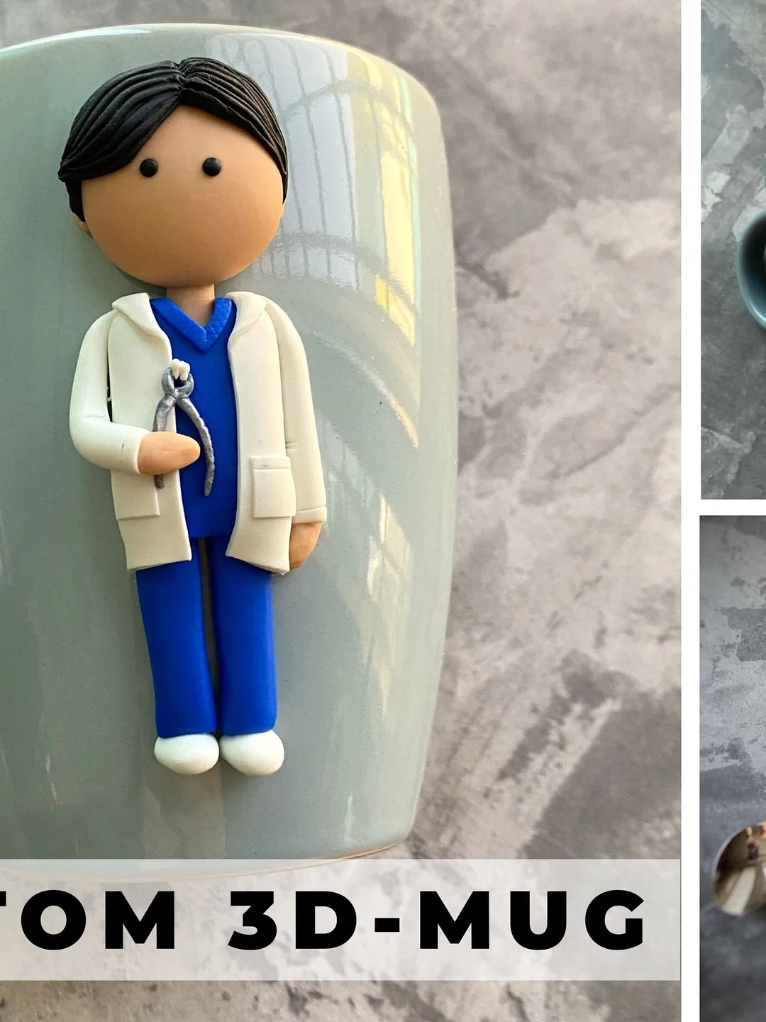 Custom dentist mug, your portrait cup from photo, heart doctor coffee mug, 3D ceramic tea cup, best neurologist, personalized gift