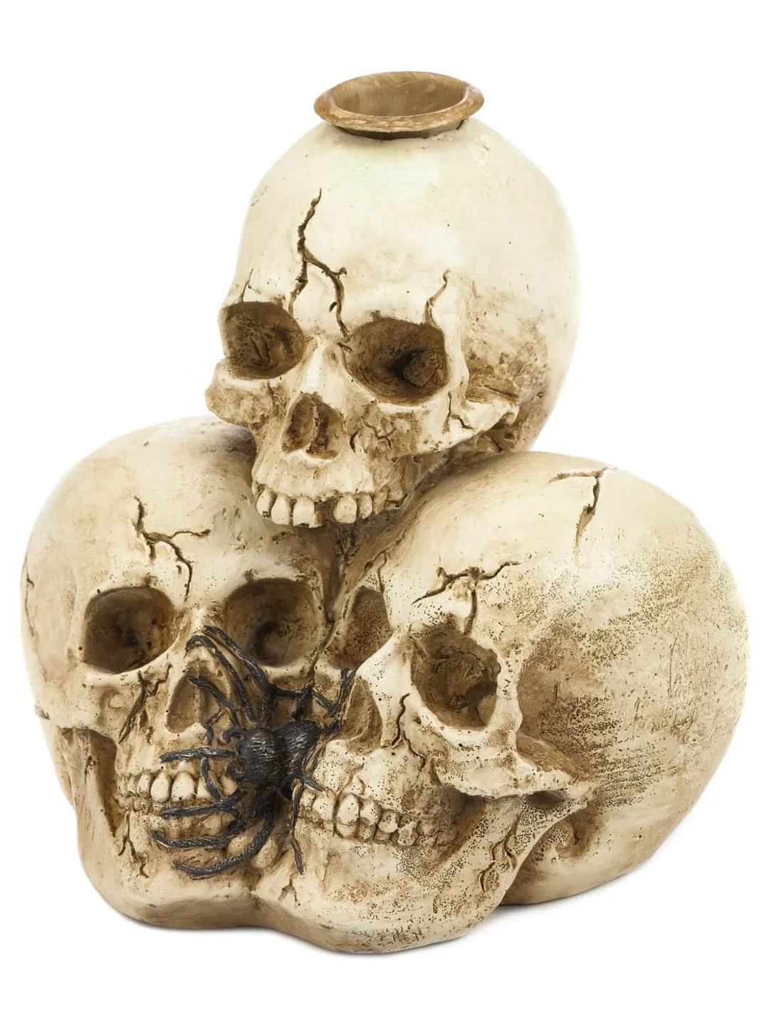 Triple Skull Candle Holder