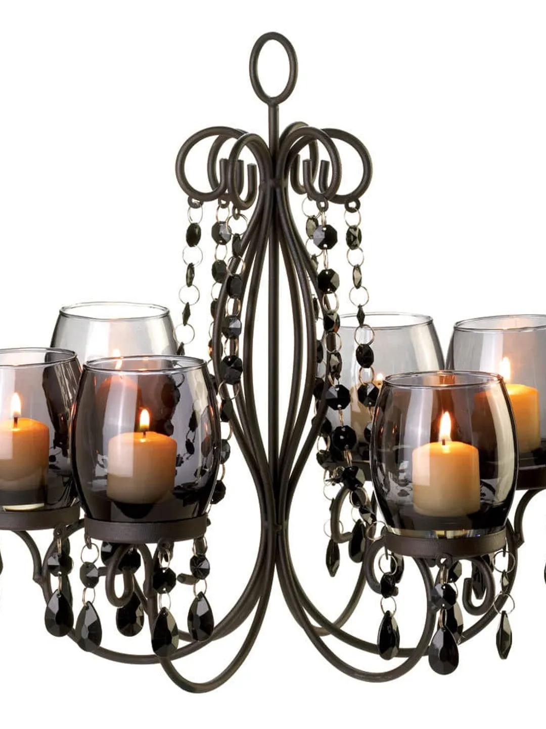 Midnight Elegance Candle Chandelier