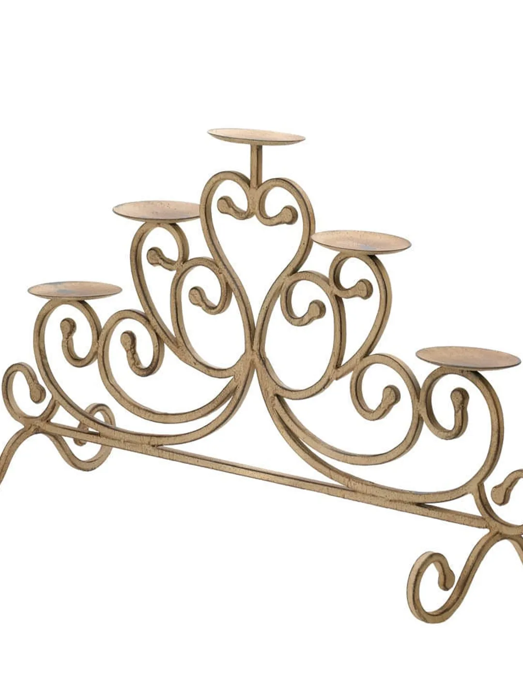 Antiqued Iron Candleabra - 5 Candle Stand