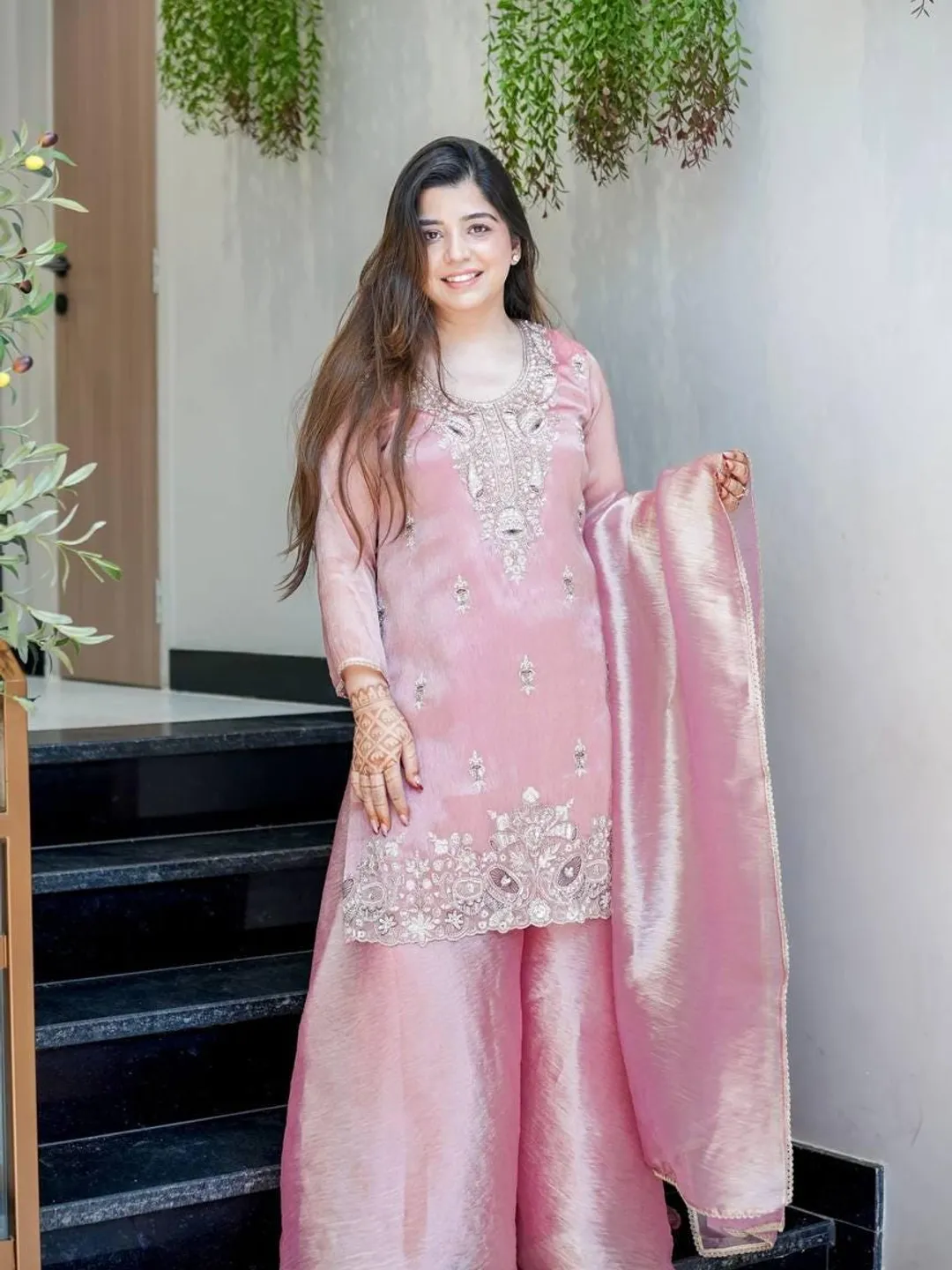 Embroidered Silky Silk Salwar Kameez | Indian Party Wear Suit