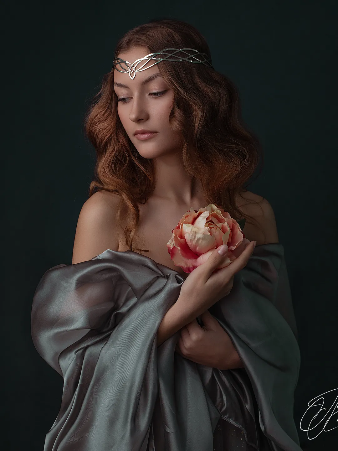 Fantasy diadem jewelry Tiara Elven Crown bridal hair vine Wedding Headpiece bridal headband fantasy fairy Tiara Rosina