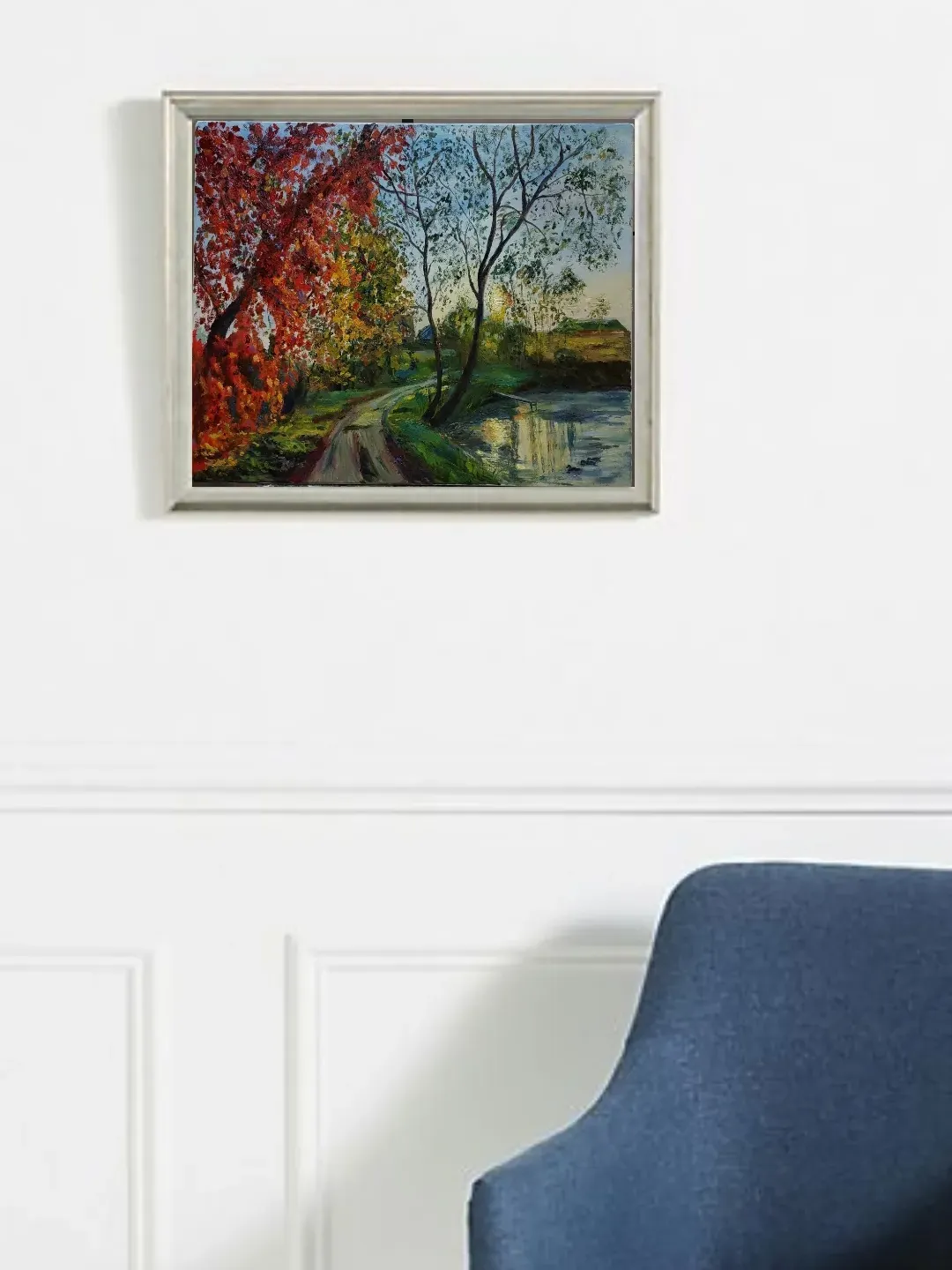 Autumn landscape oil painting on canvas