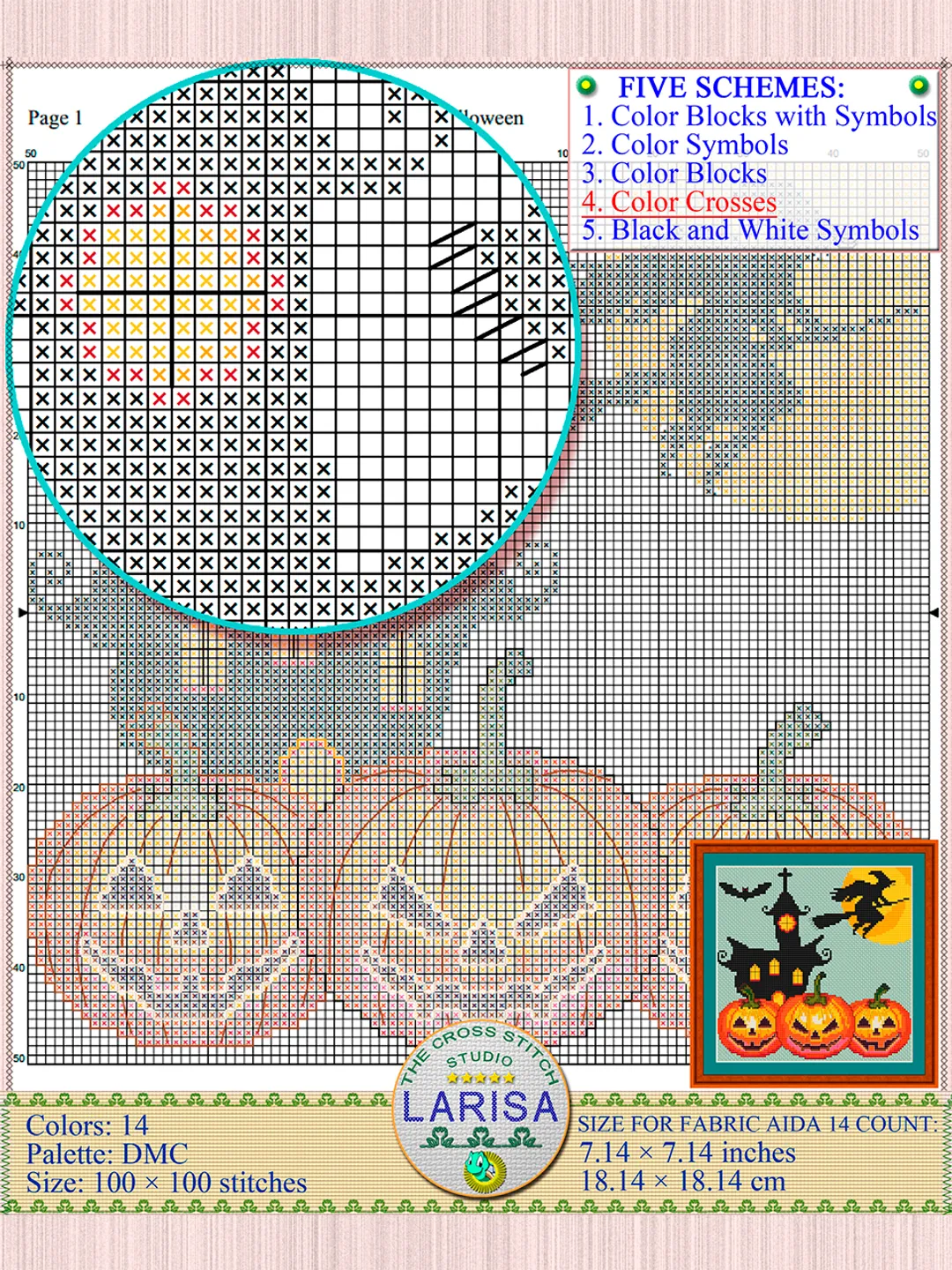 Halloween Cross Stitch Pattern | Halloween Pumpkins Pattern | Pumpkin Trio