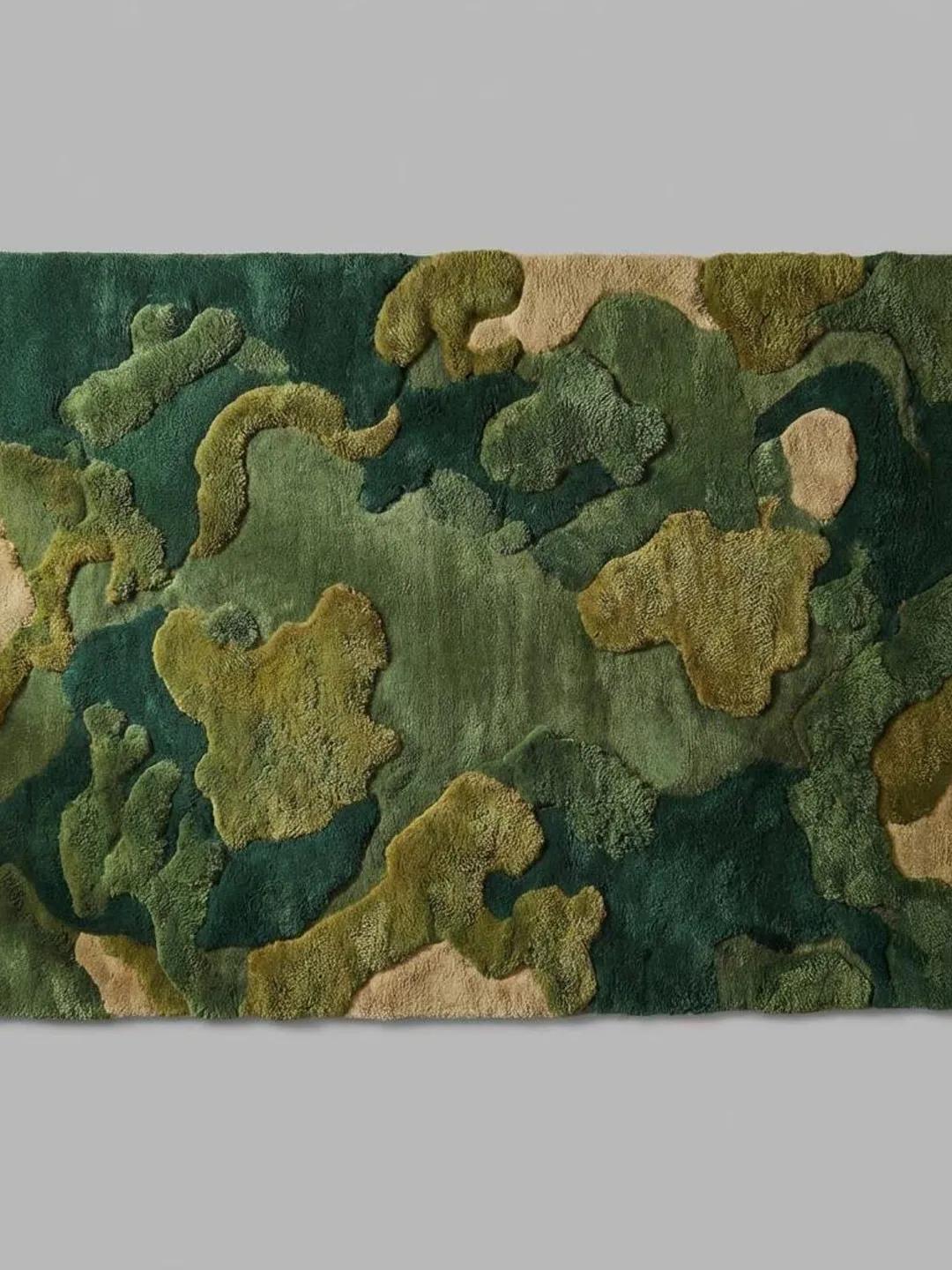 Hand Tufted Wool Moss Rug Forest Green Abstract Organic Area Rug Modern ...