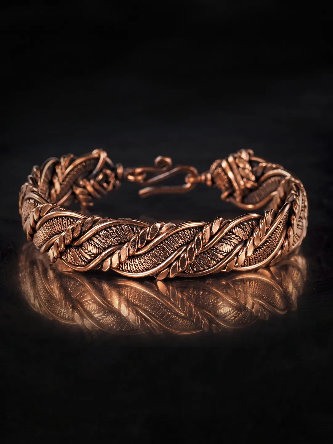 Woven copper wire bracelet Antique style handcrafted copper jewelry Unique gift