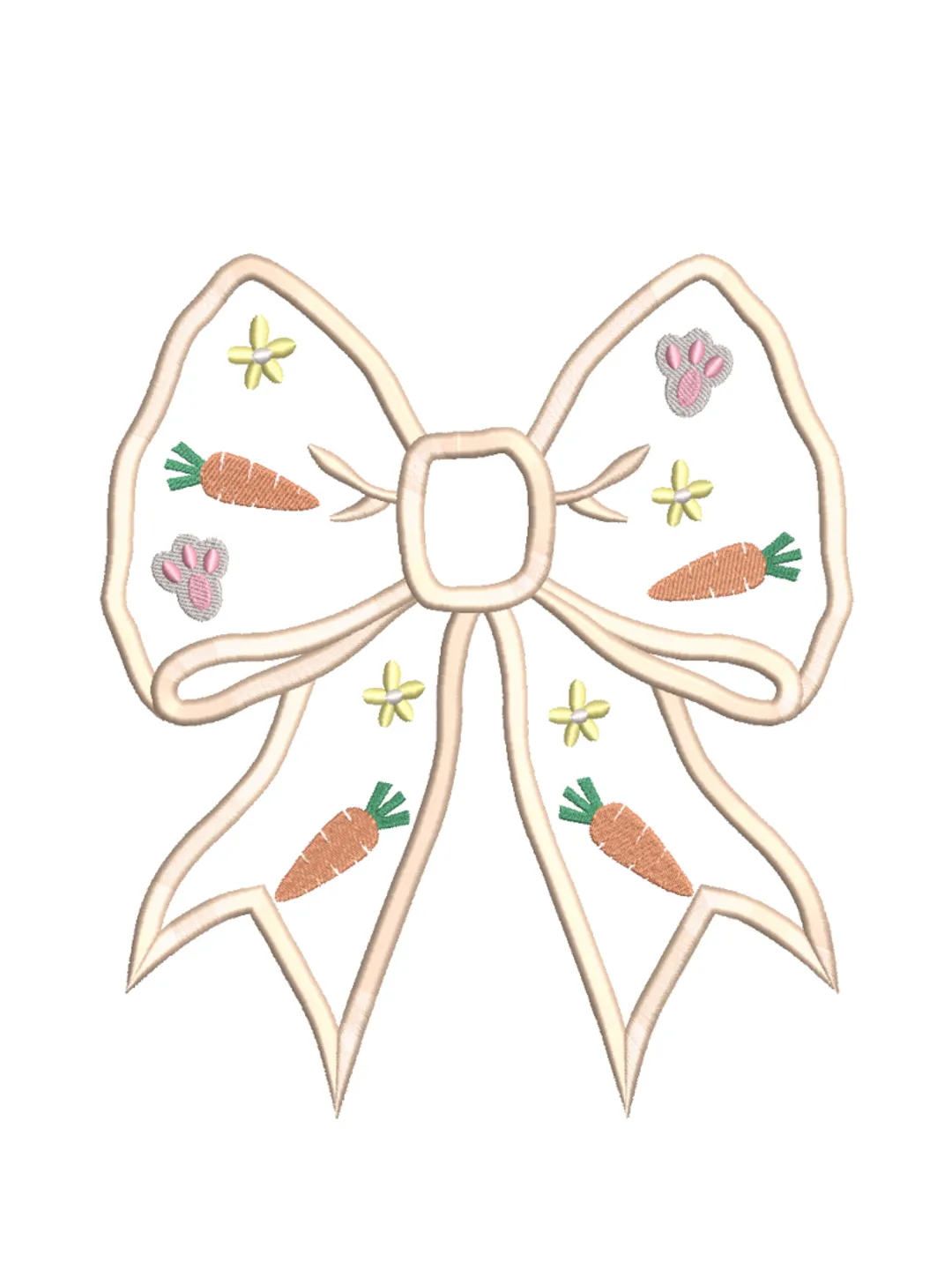 Coquette Bow Easter Embroidery Design, Machine Embroidery Design,