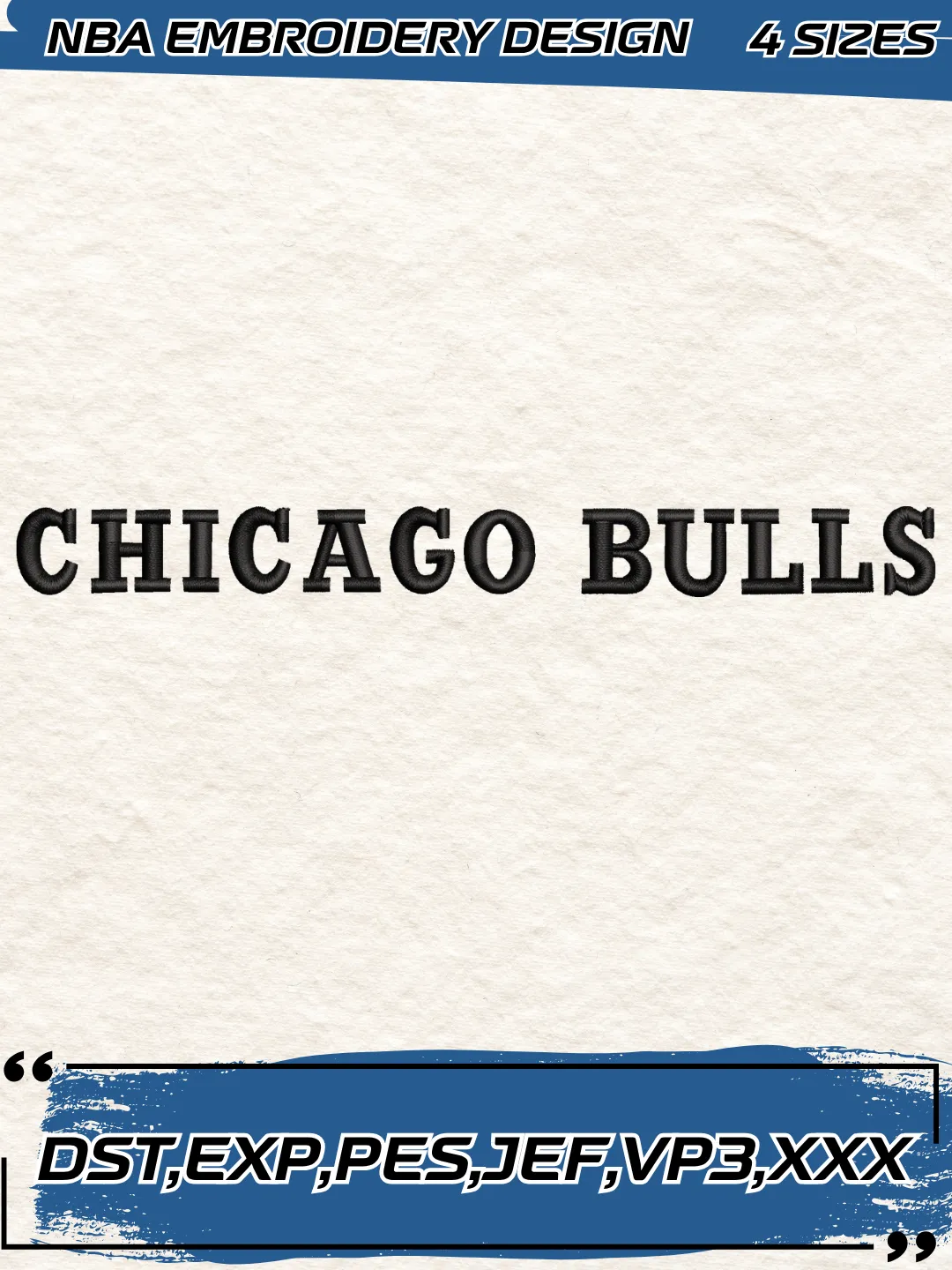 Chicago Bulls Wordmark Logo Embroidery Design,NBA Logos Embroidery Files, Machine Embroidery Design File, 4 Sizes,Digital Download