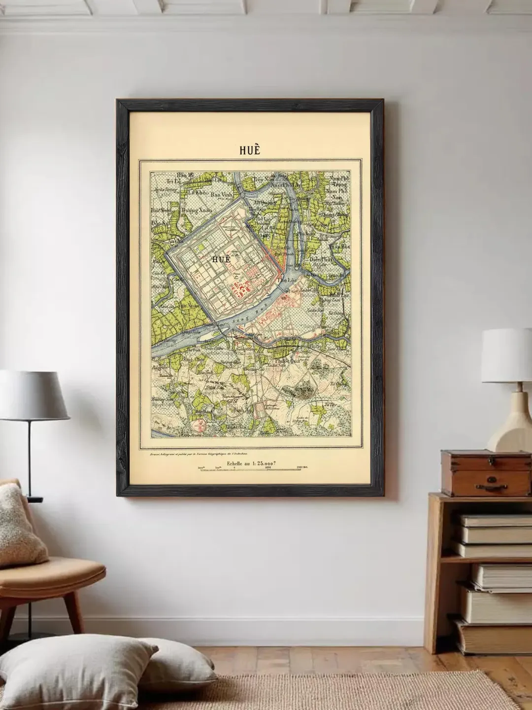 Hue Vietnam Map Print | 1910 Vintage City Plan