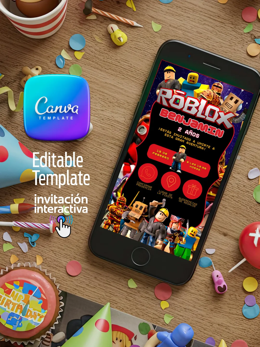 Roblox Editable Sign Roblox Birthday Invitation | Roblox invitation | Roblox birthday ...