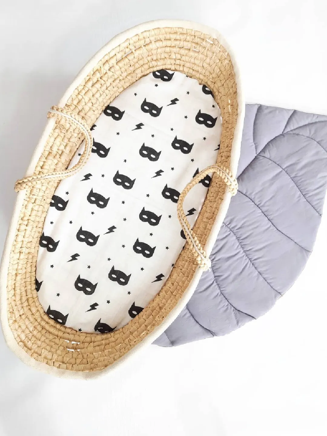 Sheets Moses Basket Bedding Bassinet Baby Moses Basket, Monochrome Bedding Black White, Bassinet Sheet Minimalist, Organic Bassinet Bedding