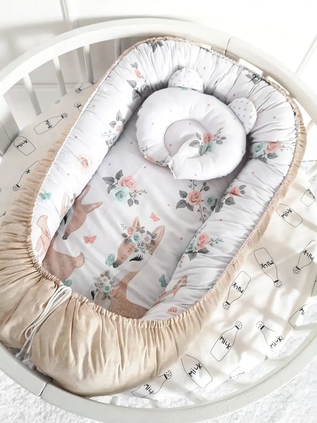 Babynest newborn -  toddler, ready to ship,  double sided baby nest, baby positioner + Pillow as a gift!!!