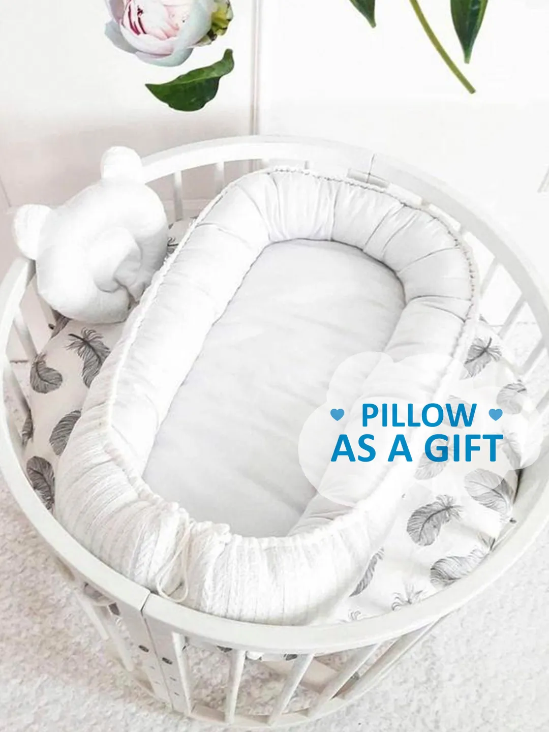 Baby nest   , Pillow as a gift, ready to ship,  double sided minky baby nest, baby positioner