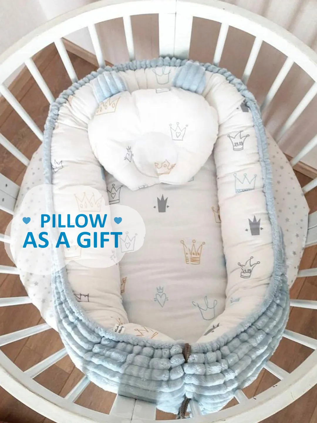 Baby nest newborn, Baby lounger, Baby nest sleeper, Double sided minky baby nest, baby positioner, Co sleeper + Pillow as a gift!!!