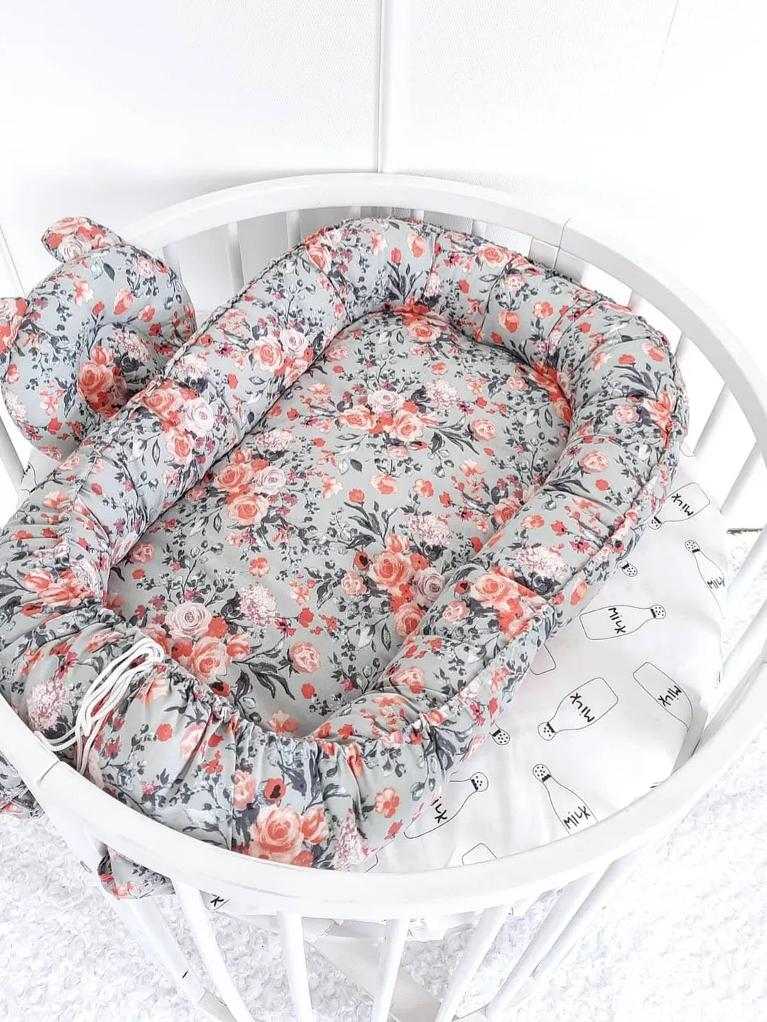Baby nest ,Pillow as a gift, ready to ship,  double sided newborn baby nest, baby positioner