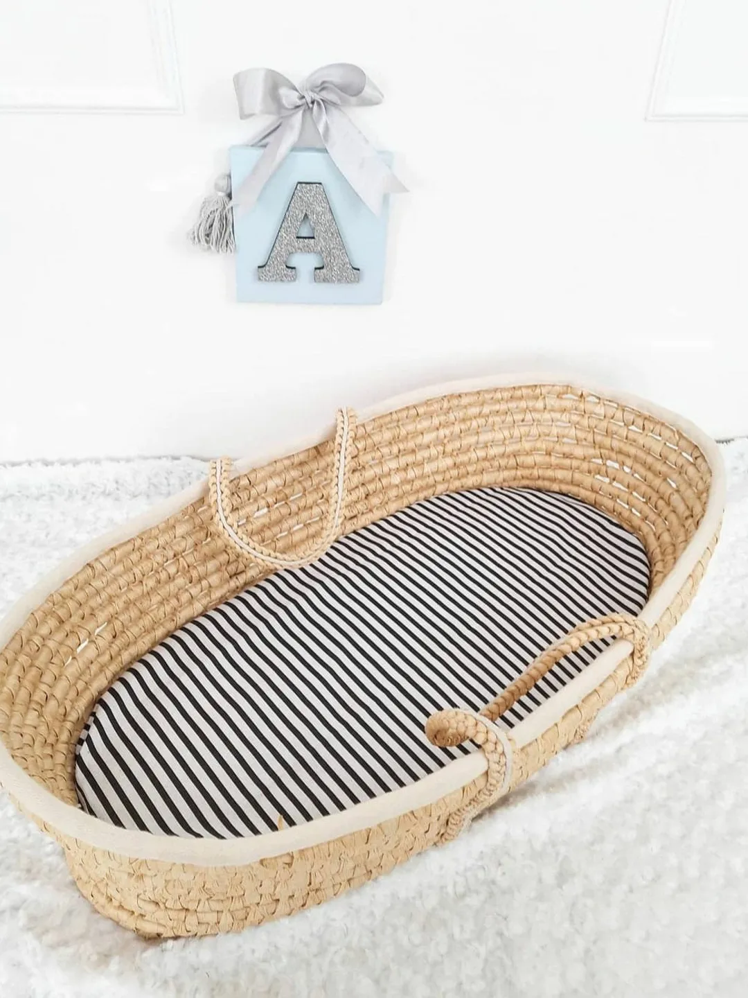 Baby Moses Basket Sheets, Bassinet Sheets Moses Basket Bedding, Color Pram Sheet Bassinet Bedding Geometric style