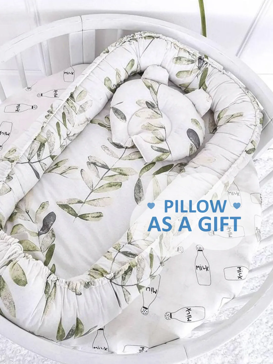 Pillow as a gift! Baby nest newborn -  toddler, ready to ship,  double sided baby nest, baby positioner + Pillow as a gift!!!