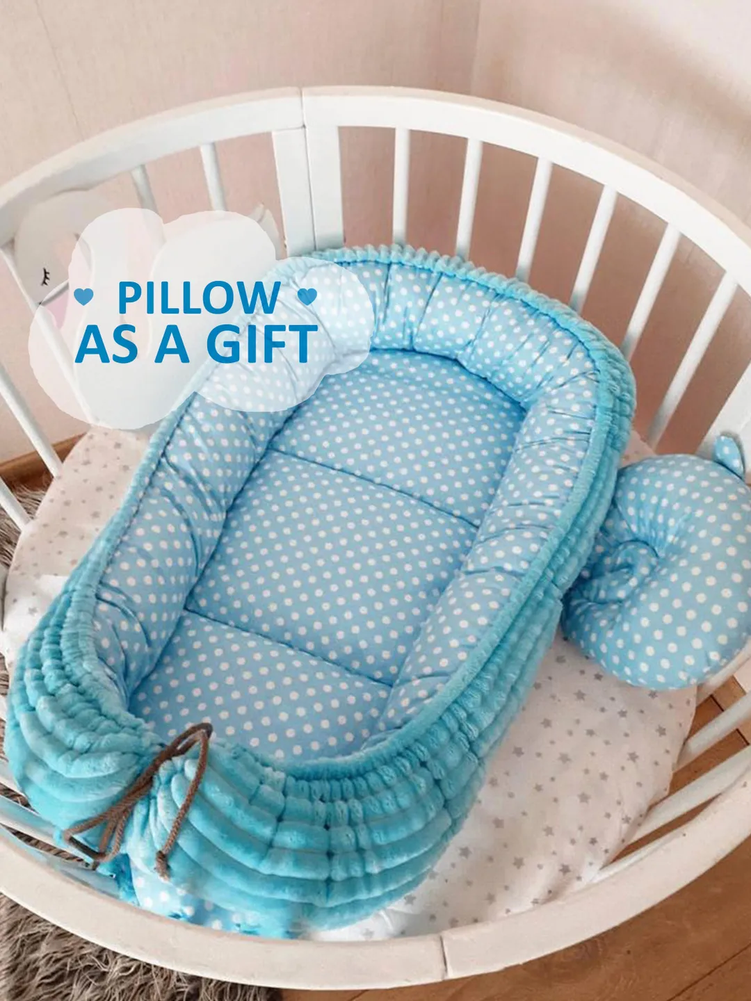 Baby nest newborn, baby positioner, Baby Lounger, Infant Lounger, Baby bassinet, Newborn Lounger, Co-Sleeper + Pillow as a gift!!!