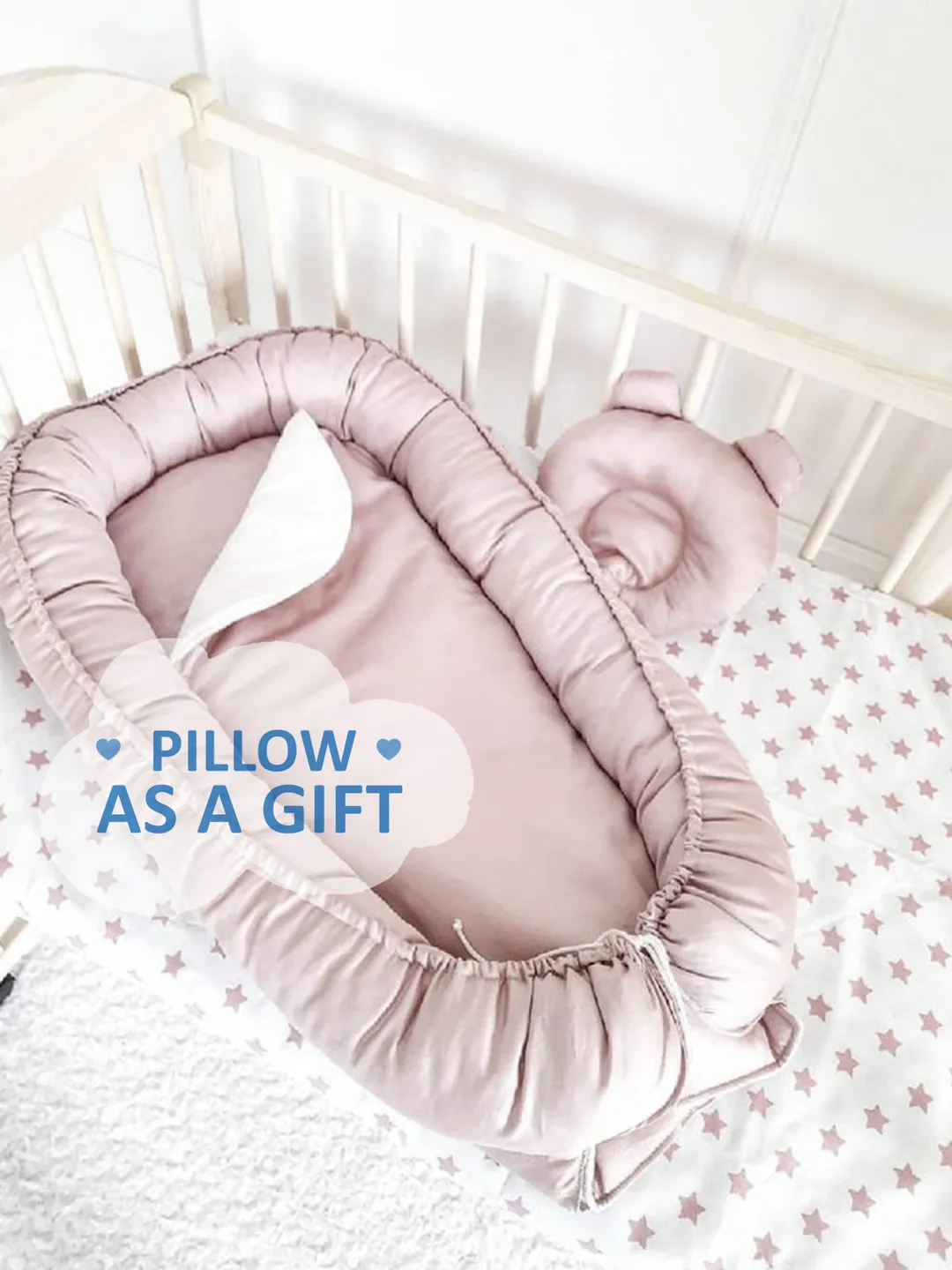 Baby Nest, Travel Cot, Bed With Pillow, Baby Lounger, Infant cot, Snuggle Nest, Cocoonbaby, Baby positioner+ Pillow as a gift!!!