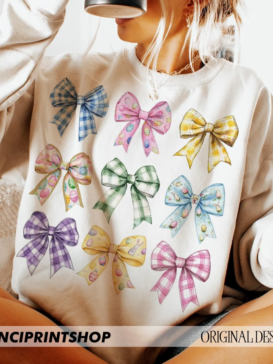 Coquette Easter Bow PNG, Easter Bow Png, Easter PNG, Easter Eggs Coquette Bow PNG, Easter Shirt png, Pink Bow png, Cute Easter png designs