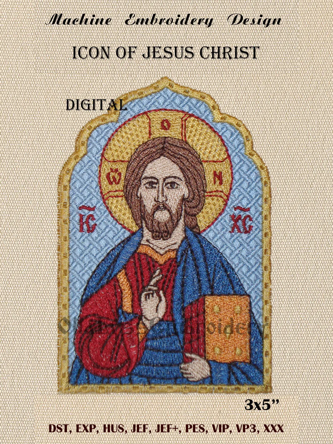 Jesus Christ machine embroidery design