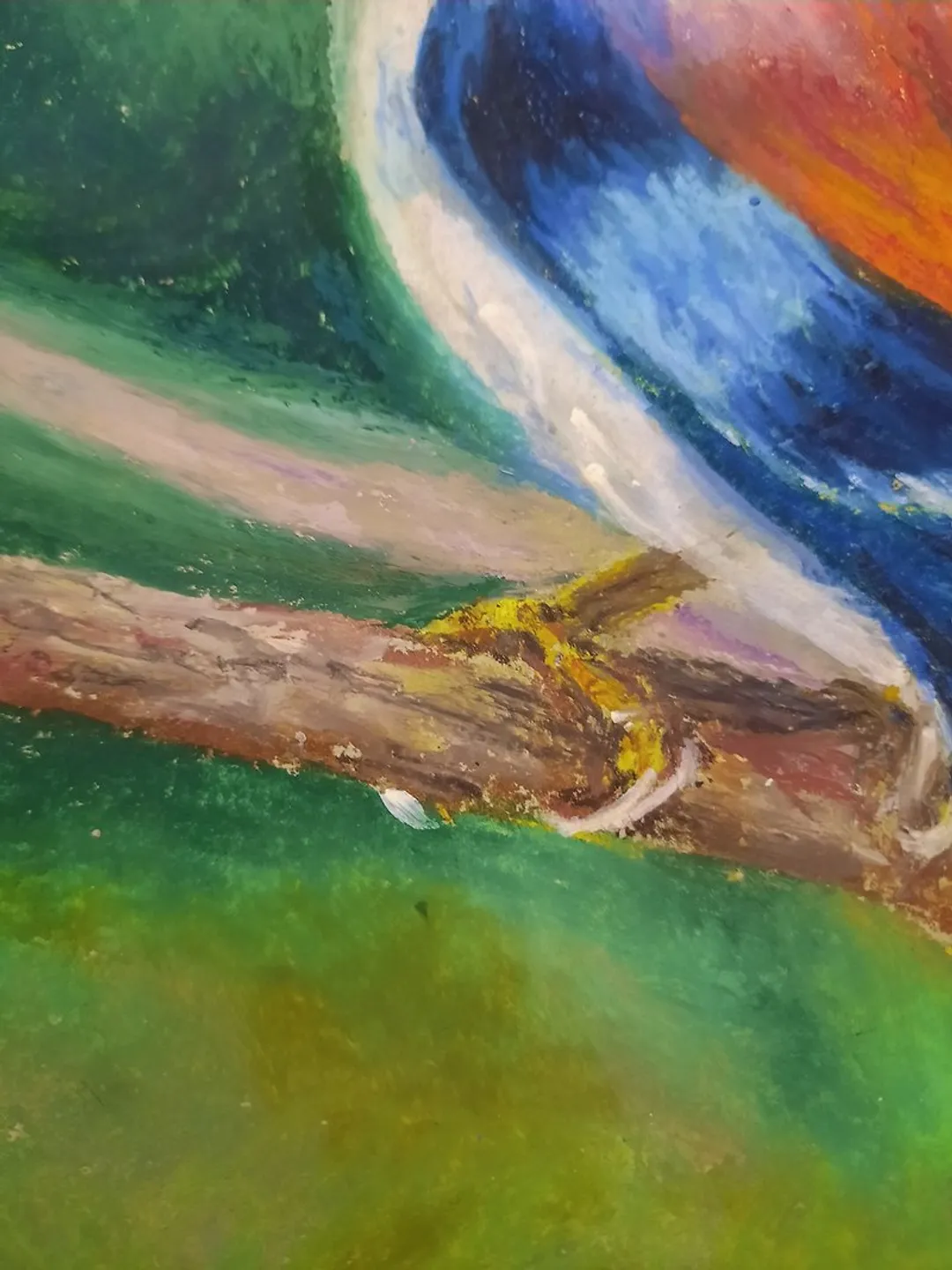 Bird painting Animal painting Original painting Oil pastel painting ...