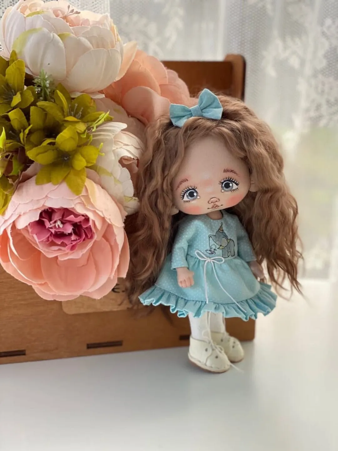 Rag doll 7", doll, textile doll, rag doll fabric, rag doll girl, rag doll mini