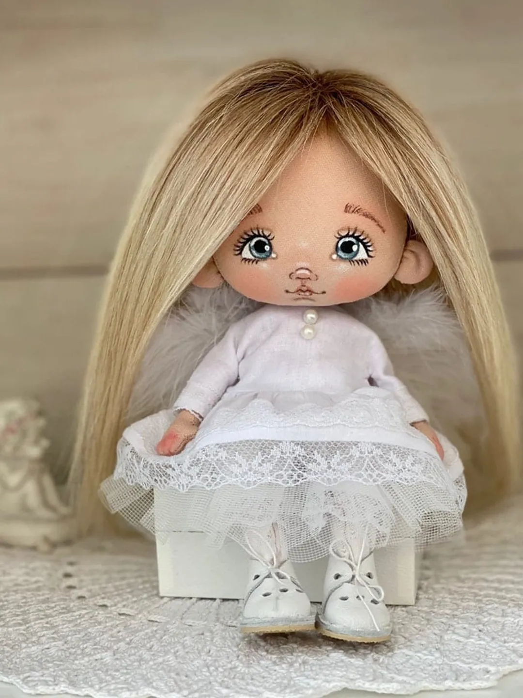 Angel Doll Rag doll 7", doll, textile doll, rag doll fabric, rag doll girl, rag doll mini