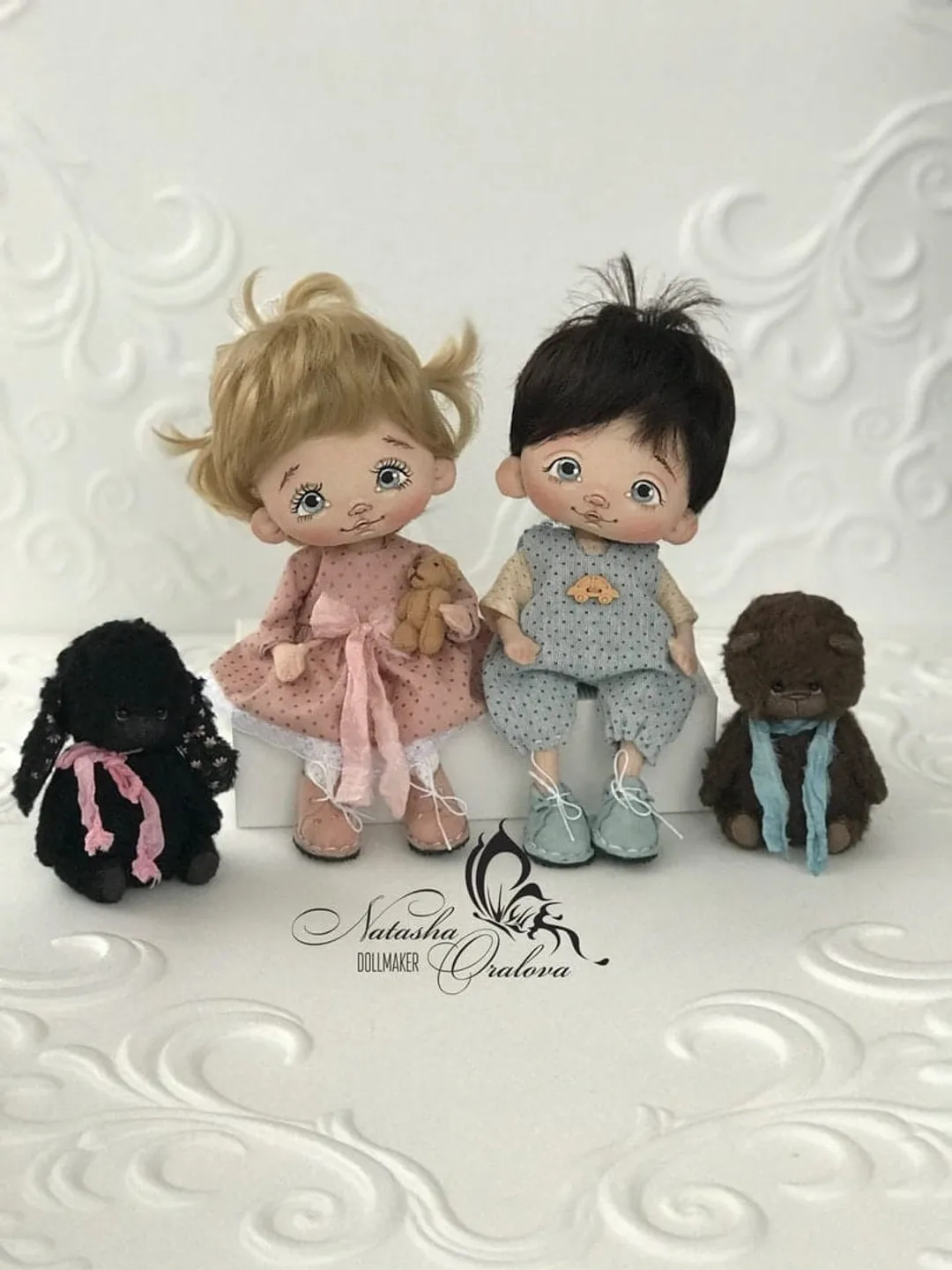 Doll 17 cm (6,6") Cloth doll Blond wavy hair Tilda doll Handmade doll Rag doll Gift doll Handmade Fabric doll Textile doll First doll