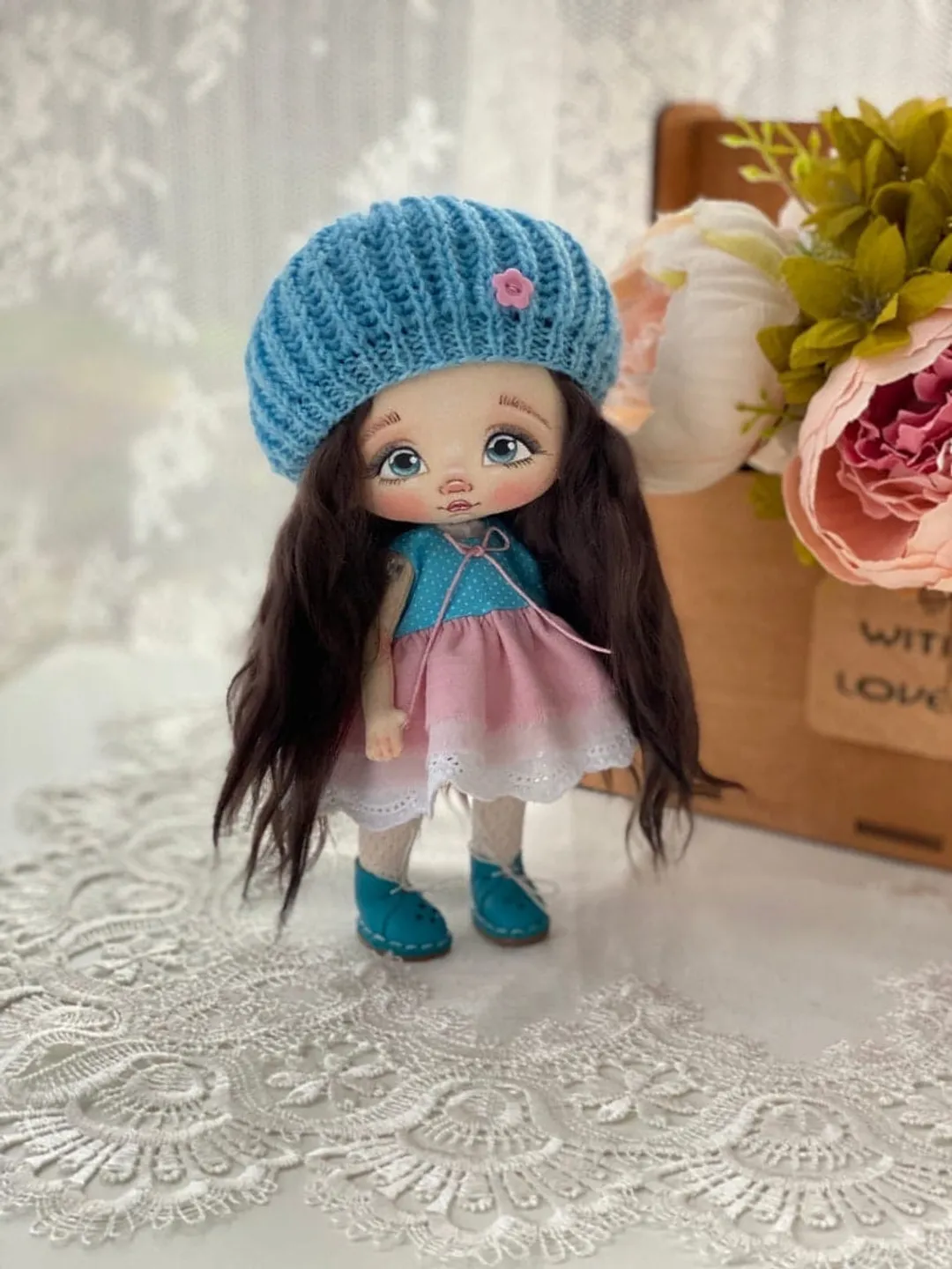 Cloth doll Blond wavy hair Tilda doll Handmade doll Rag doll Gift doll Handmade Fabric doll Textile doll First doll Fabric doll Interior dol