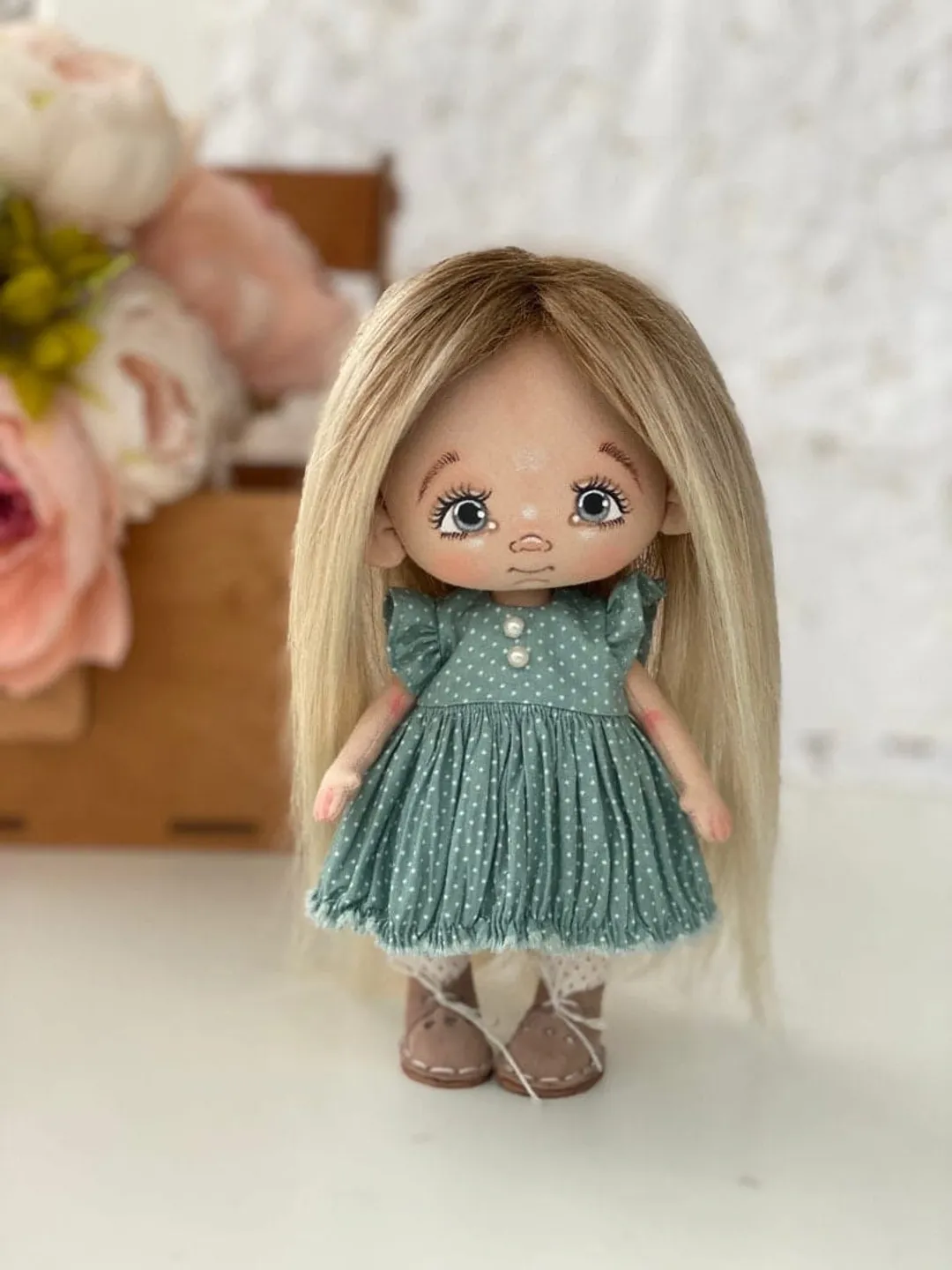 Rag doll 7", doll, textile doll, rag doll fabric, rag doll girl, rag doll mini