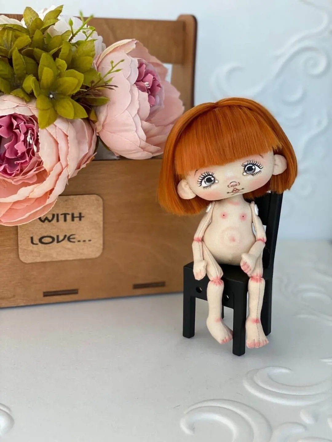 Rag doll 7", doll, textile doll, rag doll fabric, rag doll girl, rag doll mini