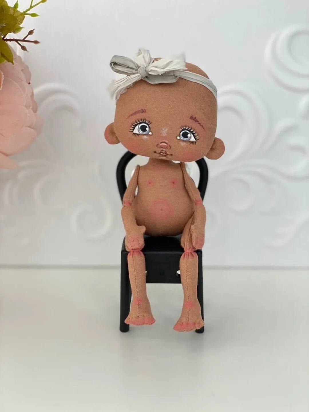 Doll 17 cm (6,6") Cloth doll Blond wavy hair Tilda doll Handmade doll Rag doll Gift doll Handmade Fabric doll Textile doll First doll