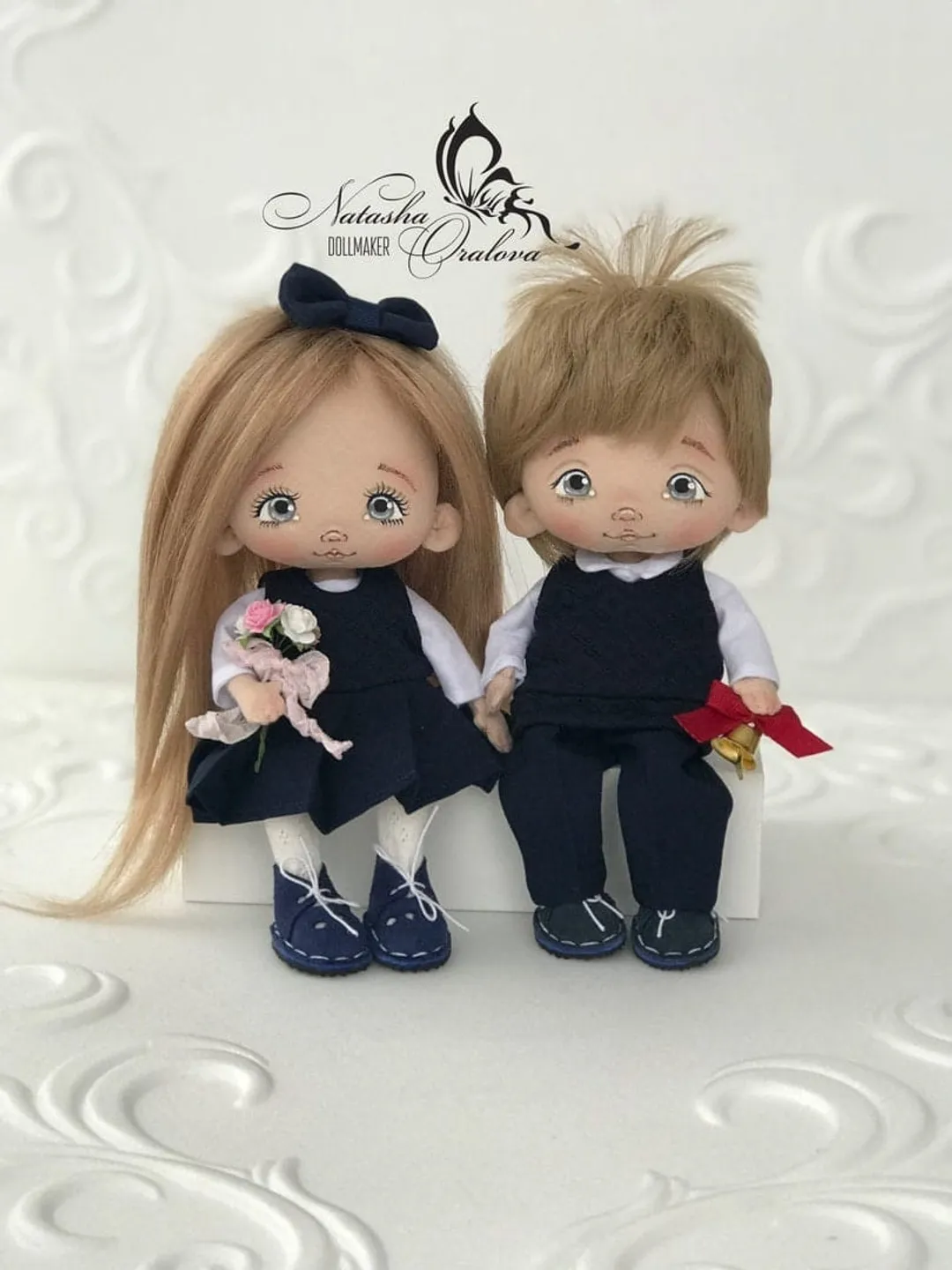 Doll 17 cm (6,6") Cloth doll Blond wavy hair Tilda doll Handmade doll Rag doll Gift doll Handmade Fabric doll Textile doll First doll
