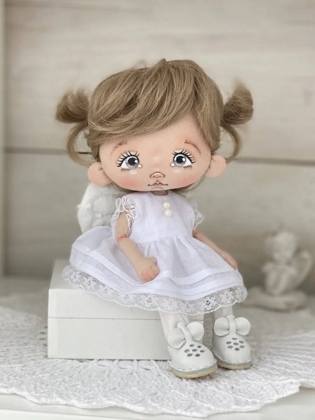 Angel Doll Rag doll 7", doll, textile doll, rag doll fabric, rag doll girl, rag doll mini